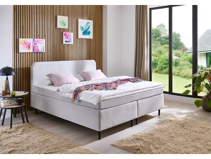 Boxspringbett Tooley 140 x 200cm Cord Silber