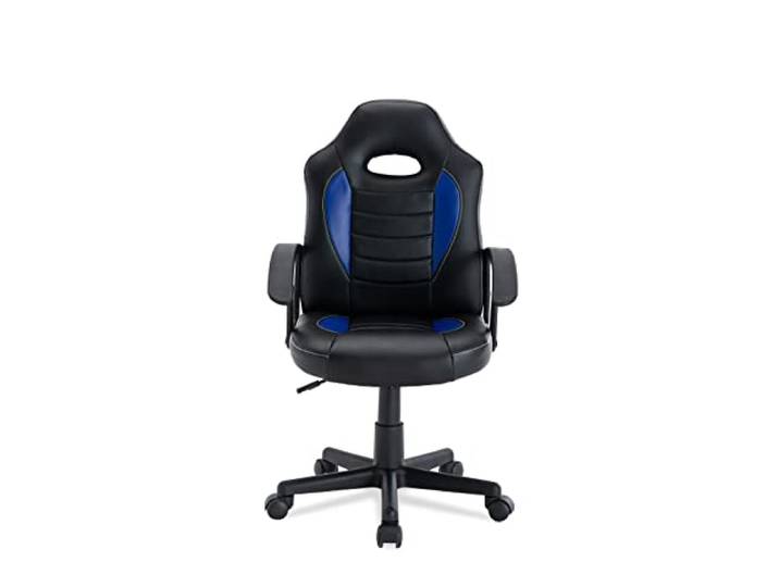 La Silla Española Alcoy Stuhl, Kunstleder, Schwarz/Blau, klein