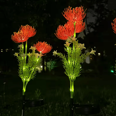 Inspire Essentials BloomGlow Solar Garden Flower Lights For Outdoor Lawn And Courtyard Decor red