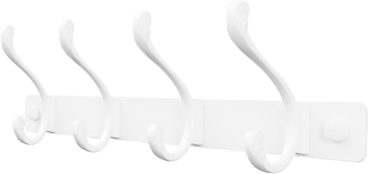 Stevige wandkapstok met 4 haken van roestvrij staal voor jassen en accessoires