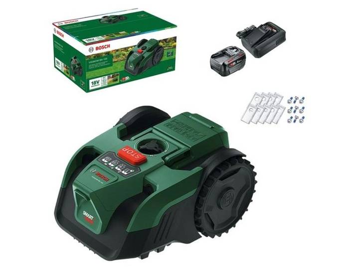 Tondeuse à gazon robot autonome - Bosch - VISIMOW18V-100 - 06008E1002 - Batterie 4 Ah + chargeur - 18 V - Largeur de coupe : 16 cm
