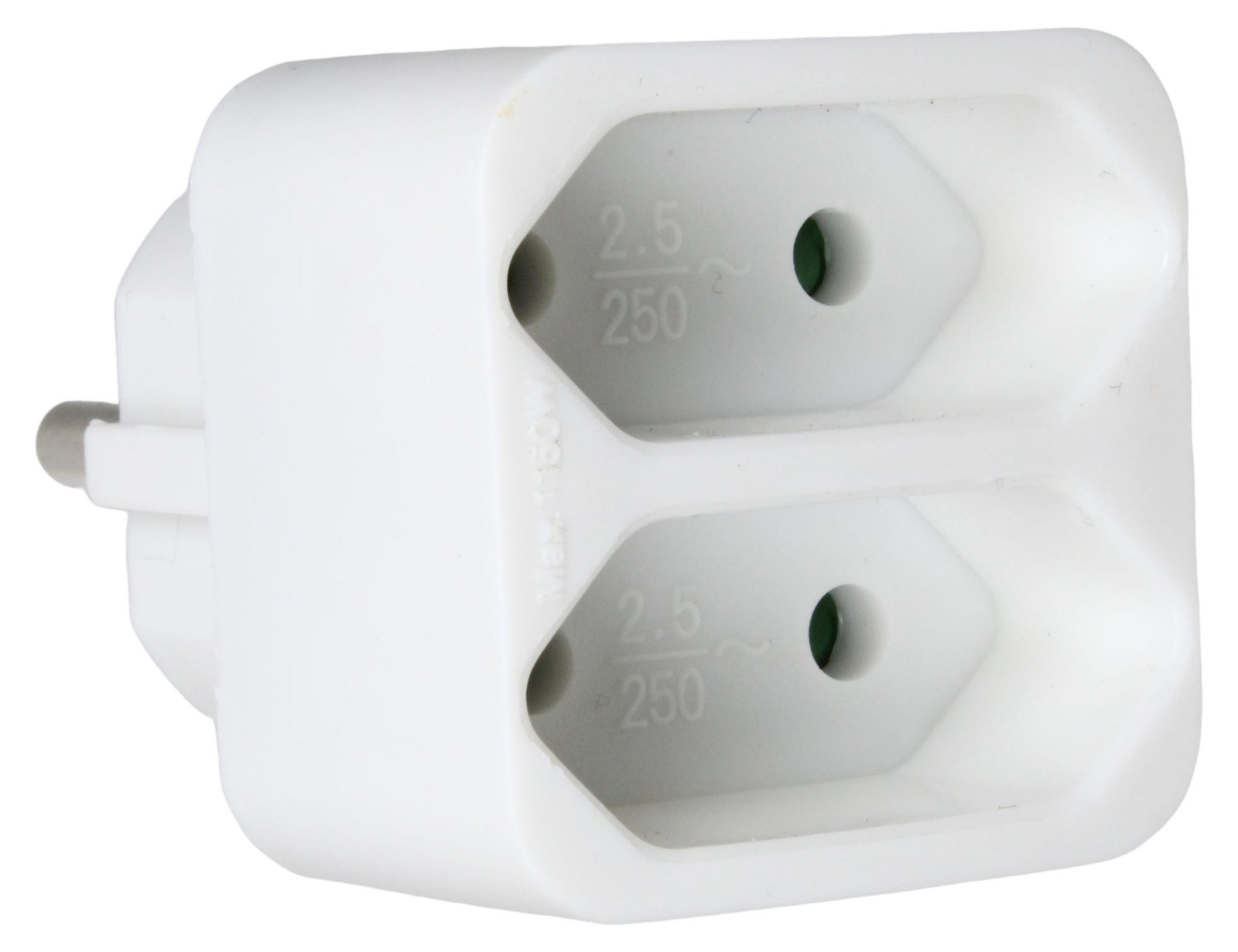 Transmedia meerwegadapter met 2x Euro aansluiting, wit, NV 1W