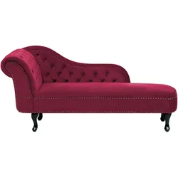 CHAISELONGUE Samtstoff burgunderrot linksseitig Nimes