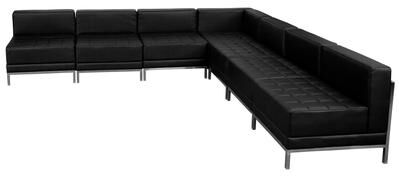 Flash Furniture 7 Piece LeatherSoft Modular Sectional Configuration - Stainless Steel Legs