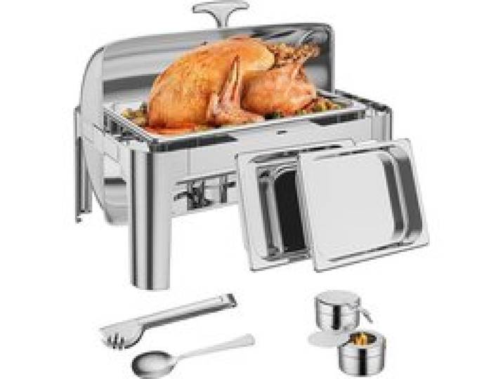 Serveur buffet Chauffeur alimentaire Carré avec porte-couvercle plaques de chauffage en acier inoxydable Sans alcool