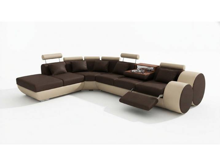 Xlmoebel Ecksofa Individualisierte Ledercouch mit USB-Anschluss und elegantem Design, Ecksofa, Hergestellt in Europa