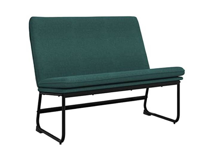 hliofuir Sitzbank Polsterbank Dunkelgrün 100x75x76 cm Stoff Metall Bequeme Polsterung mit schräger Rückenlehne für Wohnzimmer oder Flur zum entspannten Lesen und Ausruhen.