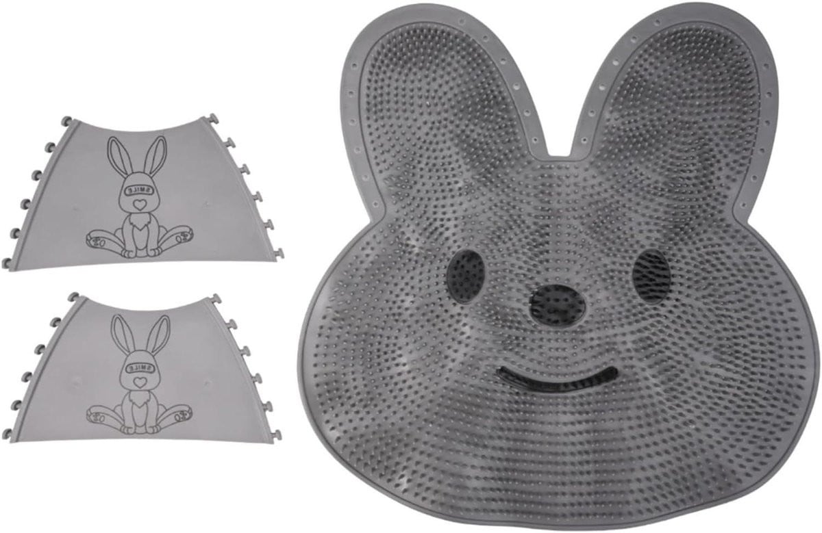 Grijs Antislip Siliconen Voetwasborstel Badmat voor Douche Veiligheid - 25 x 20 cm
