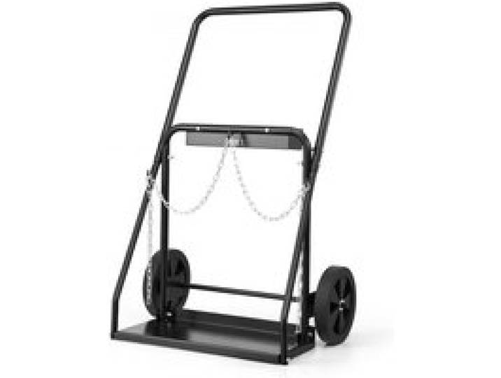 VEVOR Schweißflaschenwagen, Sauerstoff-Acetylen-Tankwagen mit 200 kg statischer Tragkraft, 25,4 cm Vollrädern & Sicherheitsketten zur Tanklagerung, für doppelte Gasflaschen mit 31,8 cm Durchmesser