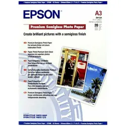 Epson Premium Semigloss (251 g/m2, A3, 20 Stk.), Fotopapier, Weiss