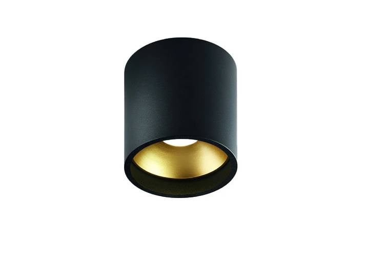 Light-Point Solo Round spotlight black/gold, 3000 kelvins