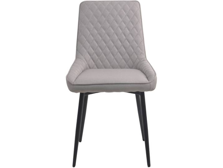 Stuhl 2er-Set Flavia hellgrau Stoff