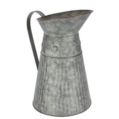 Dekovase I.GE.A. "Metall-Krug", braun, B:21cm H:23cm, Metall, Vasen, Graue Deko-Kanne mit Riffelung Schlaghammer-Optik Vase für Blumen
