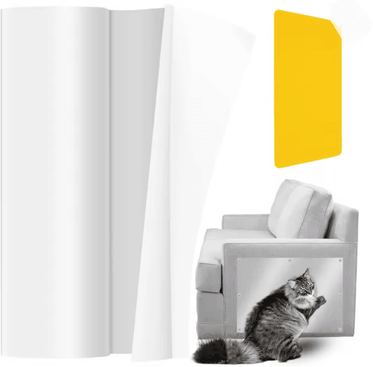 Inspire Essentials ClearGuard Cat Scratch Deterrent Tape Furniture Protection Film 1 Roll With Scraper
