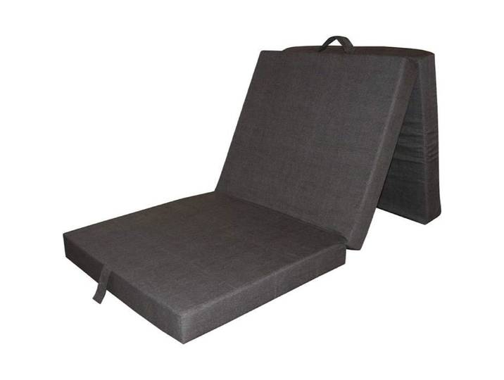 VitaliSpa Matelas Pliant 190x70cm Mousse 3 Parties Poignée de Transport Anthracite