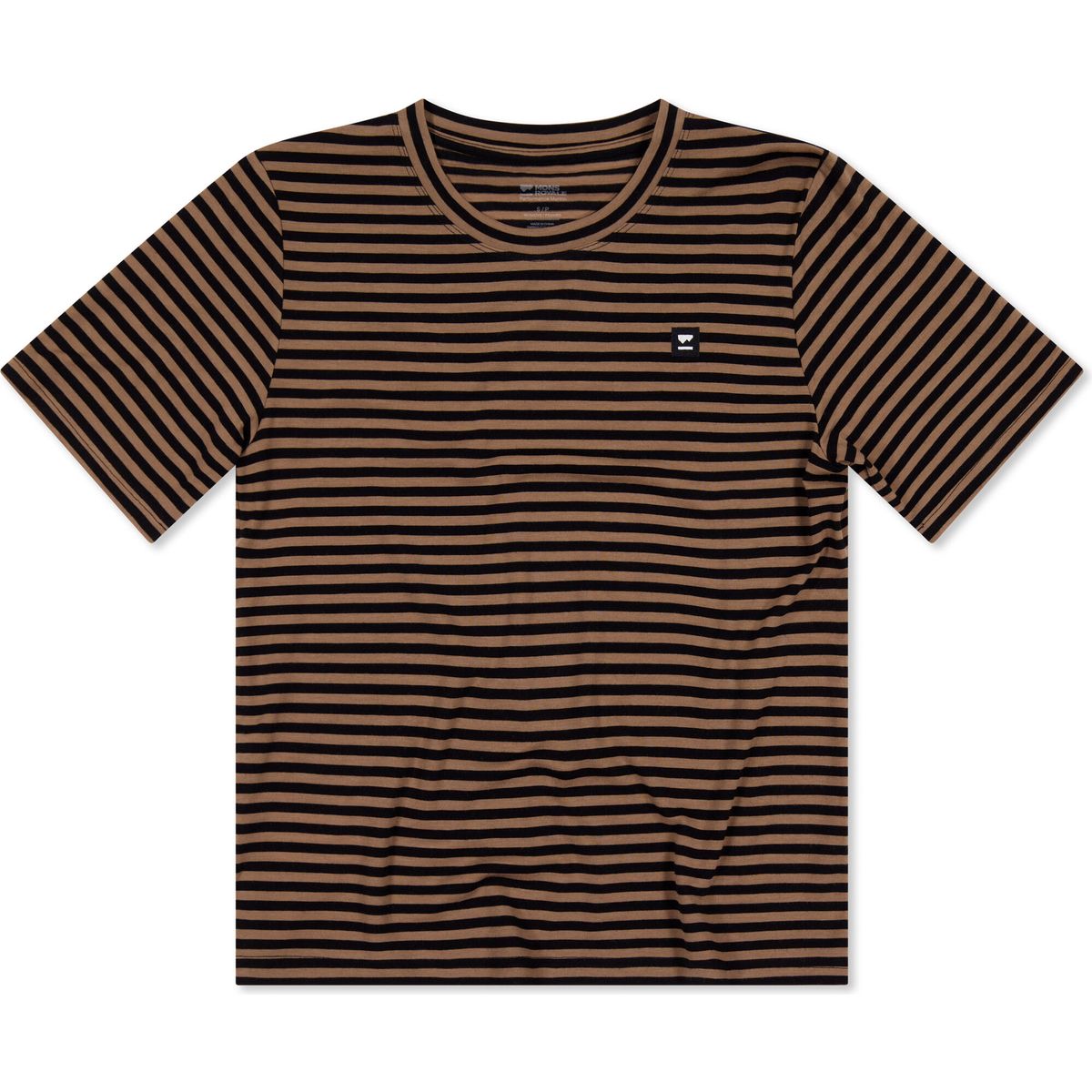Mons Royale Womens Icon Merino Tee-shirt mr stripe toffee (980) S 100447-1227-980-S