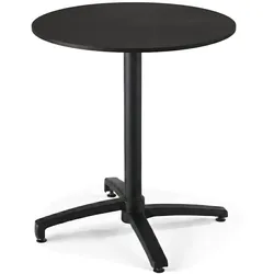 Oviala Business Runder, neigbarer Gartenbistrotisch, 70 cm, 4 Sitzplätze, schwarz