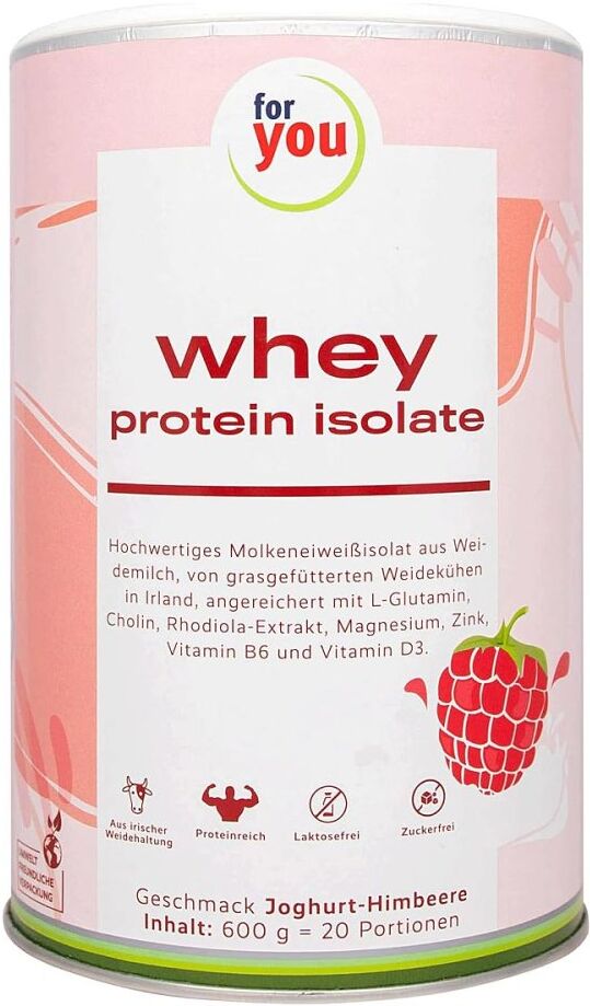 For You Whey Protein Isolate Joghurt-Himbeere Pulver 600g