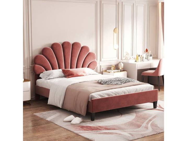 Structure de lit Matériaux respectueux de l'environnement matelas durable lit double 140 x 200 cm cadre de lit avec tête de lit e