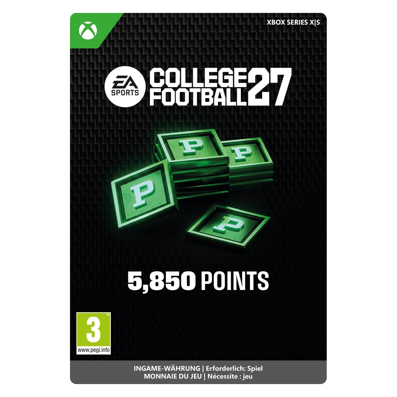 Microsoft Xbox COLLEGE FOOTBALL 27 - 5850 CUT POINTS Download Code (7F6-00947)