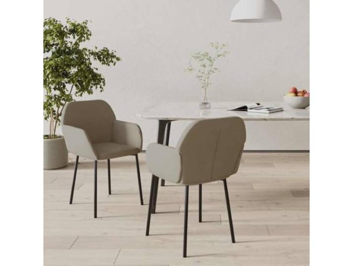 Esszimmerstühle 2 Stk Hellgrau Samt mit Metallgestell und Polsterung Samtbezug weich, Metall-Sperrholzrahmen, ergonomische Polsterung, max 110 kg, 2 Stück