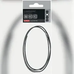 Gummibandset, A6, anthrazit, 1 Verschluss- und 2 Haltegummis