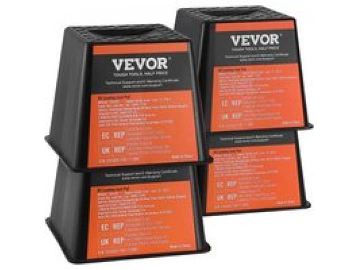 VEVOR Anhänger-Wagenheberblock Wohnmobil-Reisezubehör, 4er-Pack Wagenheber 2721 kg Kapazität pro Wohnmobil-Nivellierblock, für jeden Wagenheber, jeden Pfosten, jeden Fuß und jedes Sattelrad