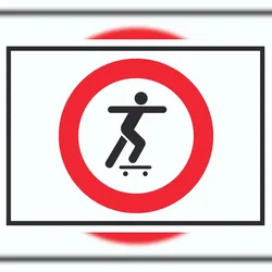 HB-Druck Skateboard fahren verboten Symbol Schild A5 (148x210mm)