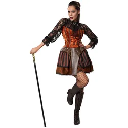 tectake® Frauenkostüm Steampunk Gräfin