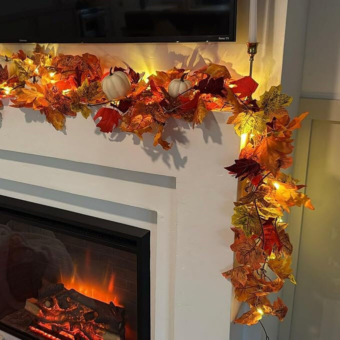 Blue Elephant 16cm Faux Garland Orange 11cm H X 180cm D X 16cm L