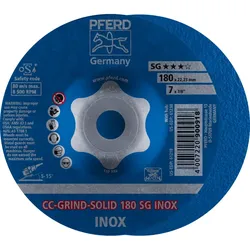 PFERD TOOLS CC-GRIND-SOLID Schleifscheibe Leistungslinie SG INOX für Edelstahl - 64186180