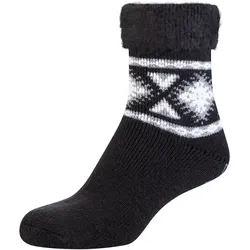 camano Cosy Norwegian Winter Antirutsch Quarter Socken Damen 9999 - black 35-38