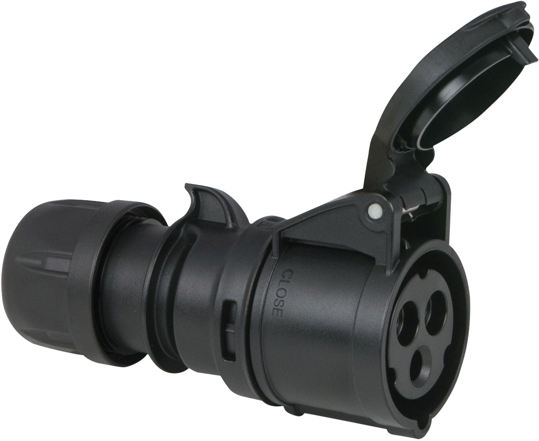 Pce Cee 16 A/240 V - 3p Steckdose Schwarz - Turbo Terminal - Schraubenlos