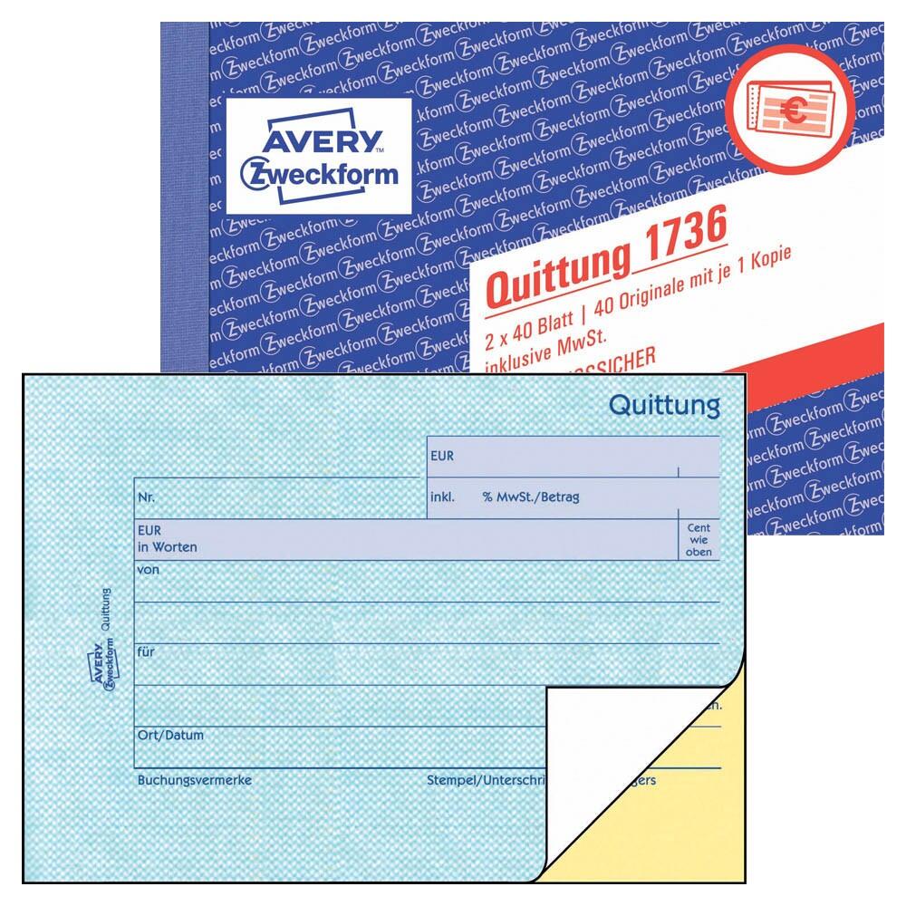AVERY Zweckform Quittung 1736