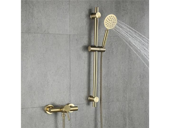 Tuqiu-Robinets de douche à domicile en or brossé, Robinets de centre commercial en laiton, Robinets de douche muraux