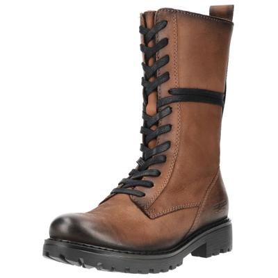 Schnürstiefel JOSEF SEIBEL "Josef Seibel Stiefel Leder", Damen, Gr. 38, Textil, braun (cognac), Leder, Schuhe Schnürstiefel