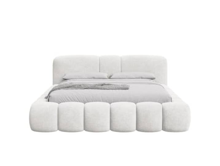 Chilly. Möbel Design Bett Bianco - Komfort Polsterbett mit Bettkasten, Metallrahmen, Stauraum und gepolstertem Kopfteil - 180x200 cm - Monte Weiß