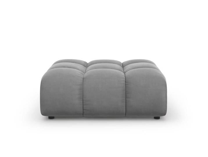 Pouf en velours gris clair