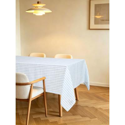Tischdecke OTTO HOME "Marric 1 Stück, halbtransparent, Dekoration" Gr. 2, blau, B:130cm L:160cm, Polyester, Tischdecken, Tischdecke, halbtransparente Tischdecke, Leinenoptik mit Streifen