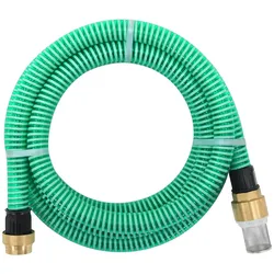 vidaXL Saugschlauch mit Messing-Anschlüssen Grün 1,1" 25 m PVC