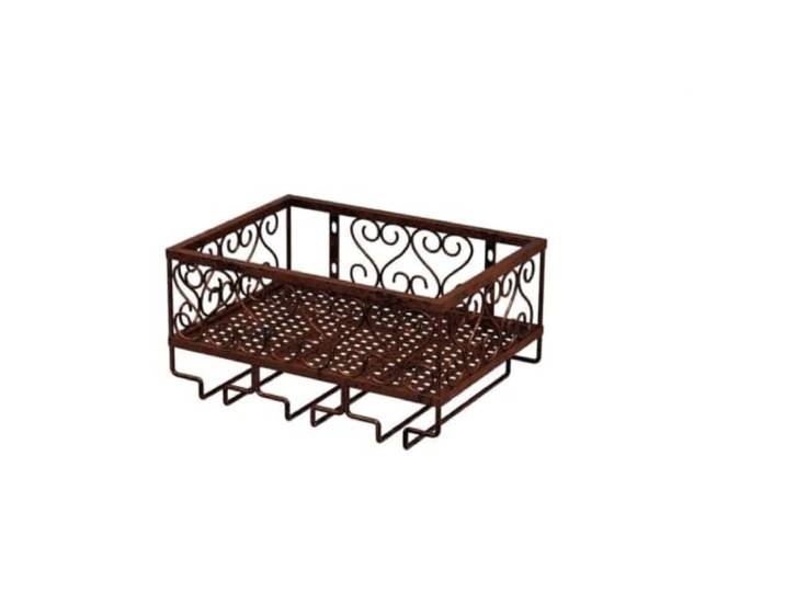 Cenz-888 Weinregal Vintage Wandmontiertes Rotweinregal(Brass,Groß)