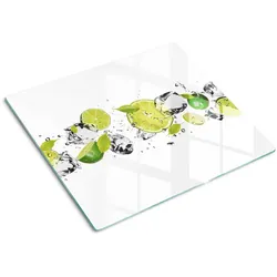 GLASPLATTE 60x52 cm Kalk und Wasser