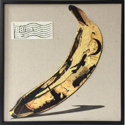 Kayoom Papier Wandbild Banana 42cm x 42cm , ca. 2,5cm (L/T) x 42cm (B) x 42cm (H)