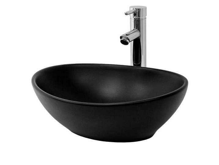 Ml-Design Waschbecken, Schwarz, Keramik, 14.5x33.5x41 cm, Badezimmer, Waschbecken & Armaturen, Waschbecken