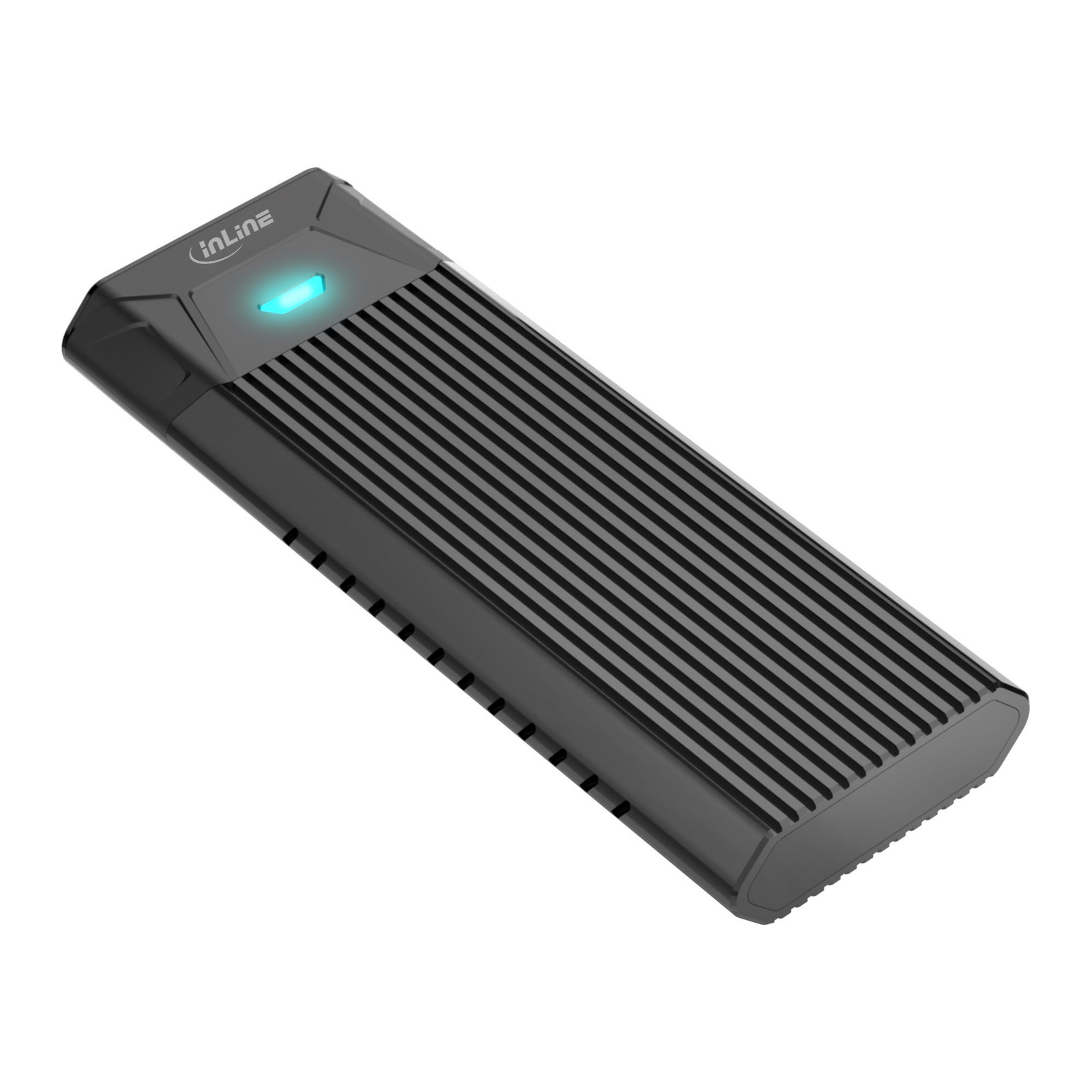 InLine USB3.2 Gen.2 USB-Type C naar M.2 SSD behuizing voor PCIe NVMe & SATA, zonder gereedschap, 00031H