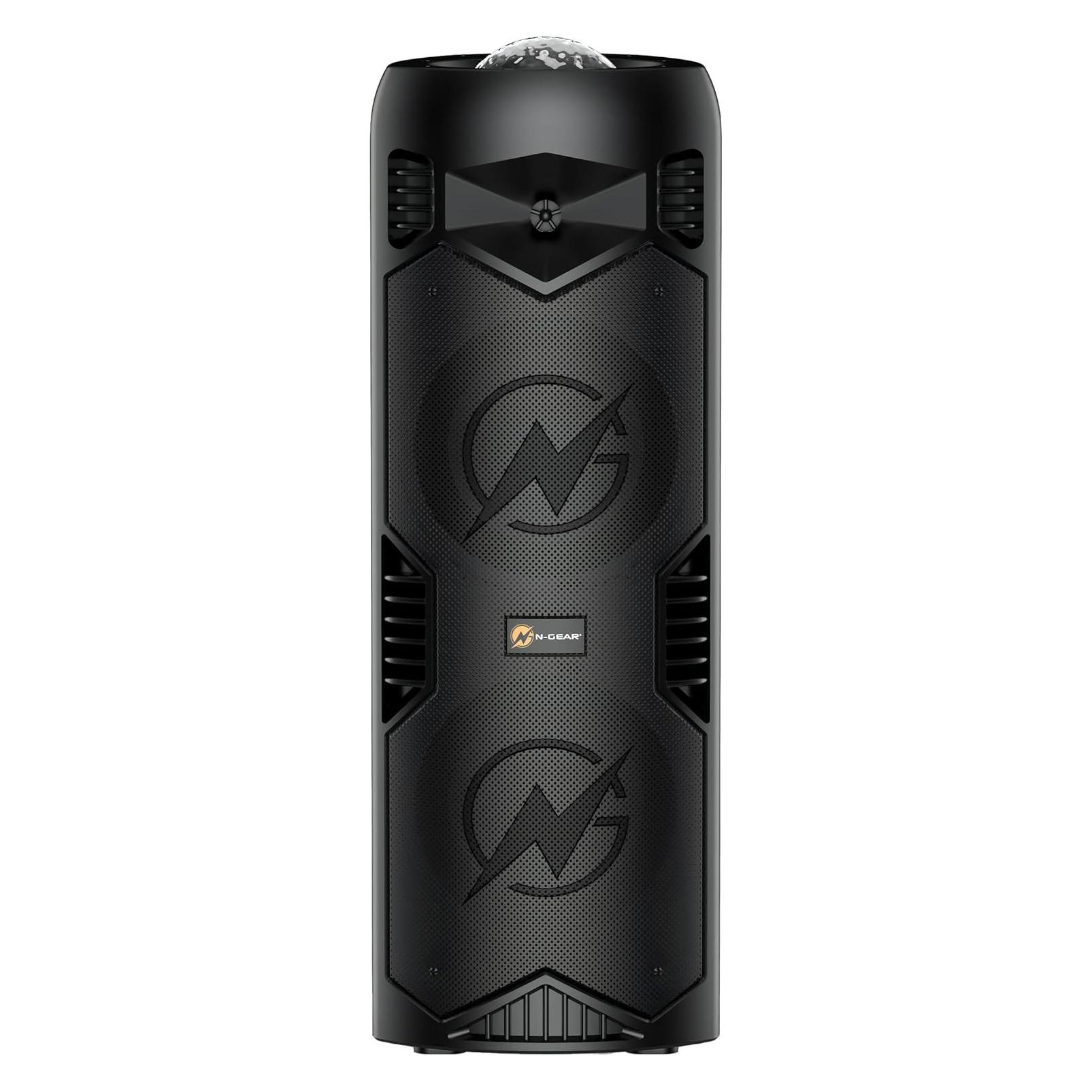 N-Gear LGP5150 - Draadloze Bluetooth Party Speaker - Karaoke Set - 1 Microfoon - Discoverlichting - Stealth (3 h) (LGP5150BK)