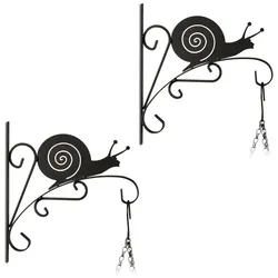 Relaxdays Blumenampelhalterung 2er Set Schnecke Schwarz