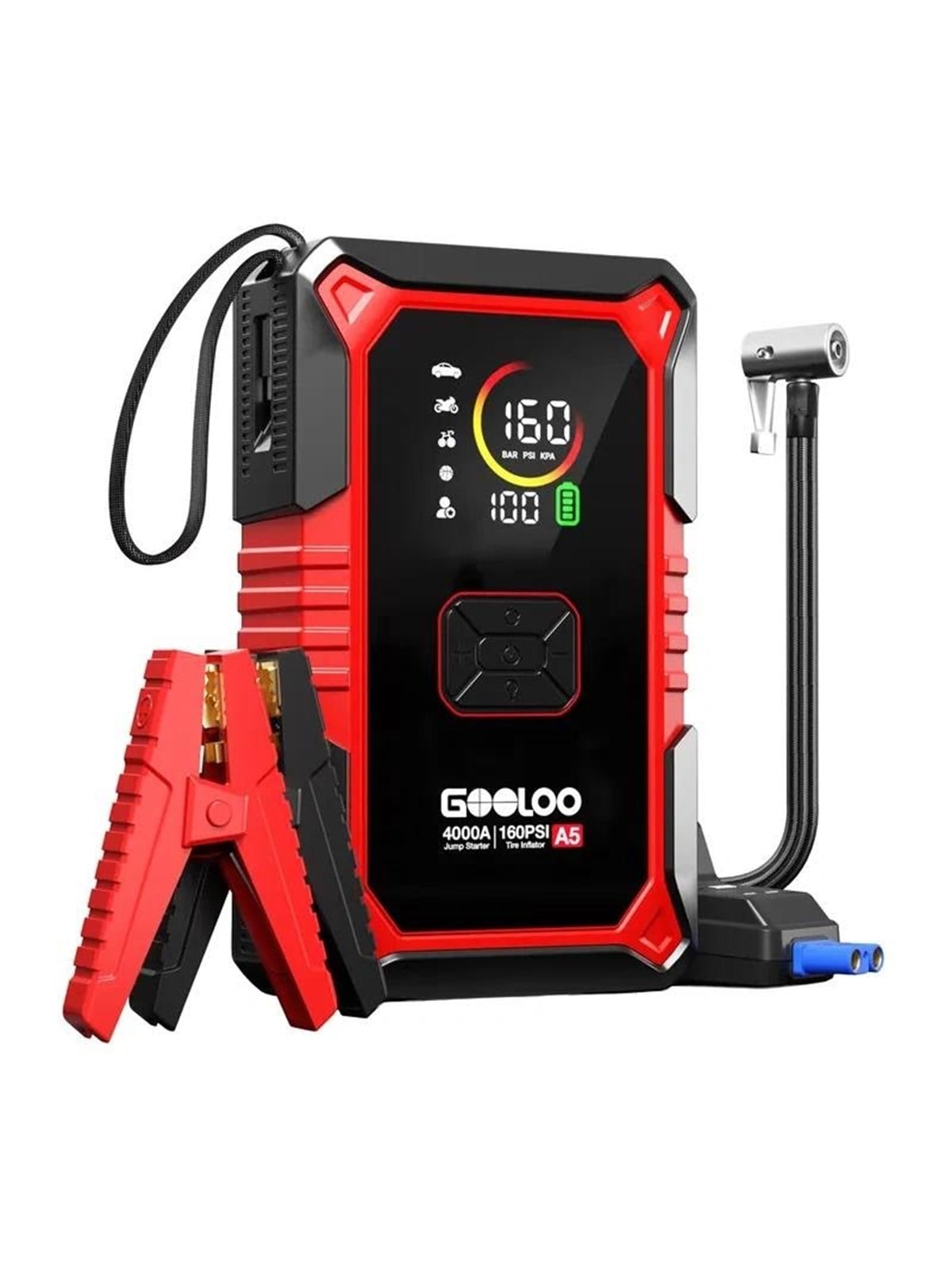 GOOLOO A5 2-in-1 Starthilfe mit Kompressor