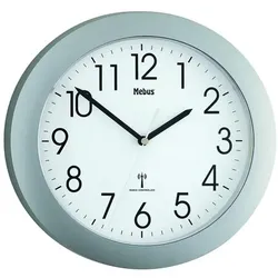 MEBUS Funkwanduhr 52451 Ø25cm silber