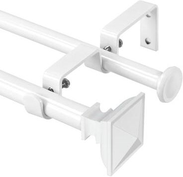 Urbanest Modern Square Urn Adjustable Drapery Double Curtain Rod